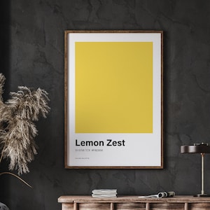 Lemon Zest Color Poster Print, Great Color Scheme, Minimalistic Design, Trending Colour Print, Instant Download