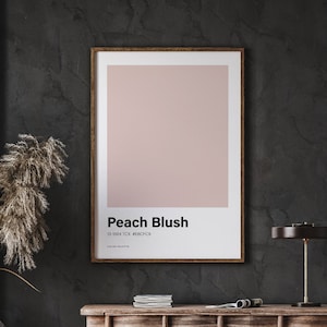 Peach Blush Color Poster Print, Color Art, Pastel Gallery Wall Print, Boho Wall Art, Minimalist Poster, Home Decor, Instant Download