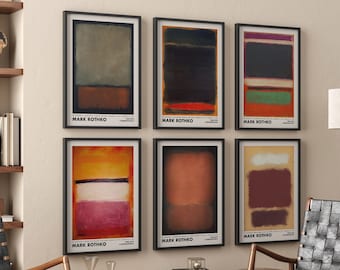 Mark Rothko Poster Set, Set of 6 Prints, Trendy Wall Set, Living Room Decor, Gallery Wall Decor, DIGITAL DOWNLOAD