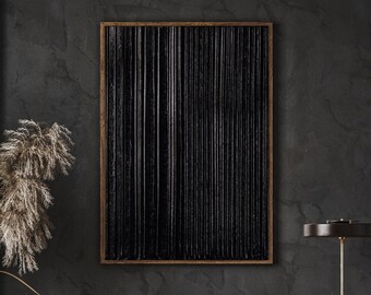 Arte mural abstracto negro de Soulages, impresión minimalista moderna (descarga instantánea)