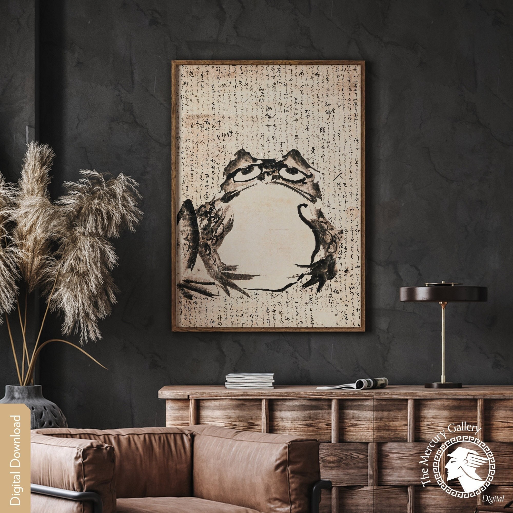 Japanese Frog and Mouse Print, Getsuju Japan Art (digital Download