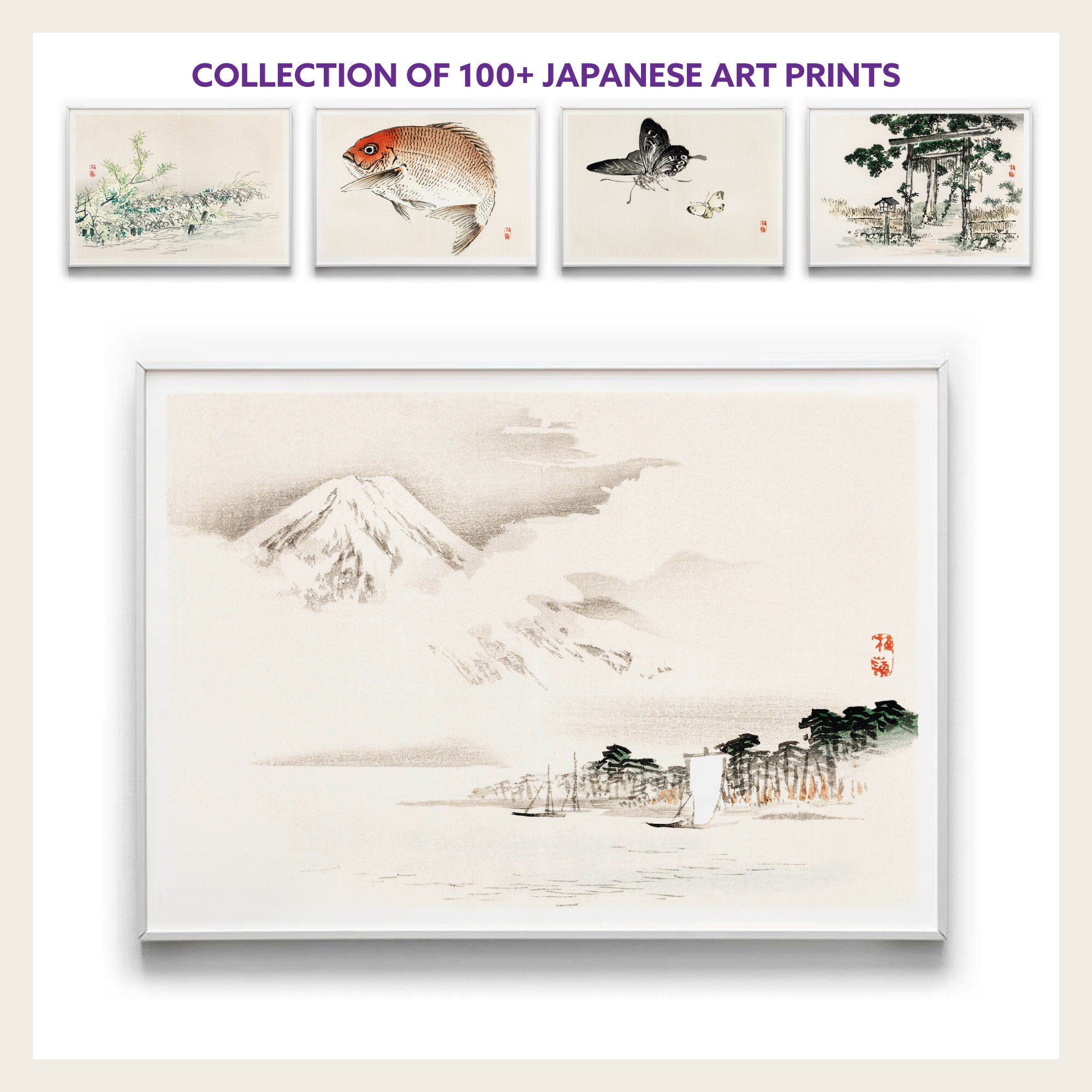 100+ Vintage Japanese Art Prints, Woodblock Wall Art (digital