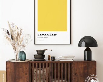 Lemon Zest Color Poster Print, Great Color Scheme, Minimalistic