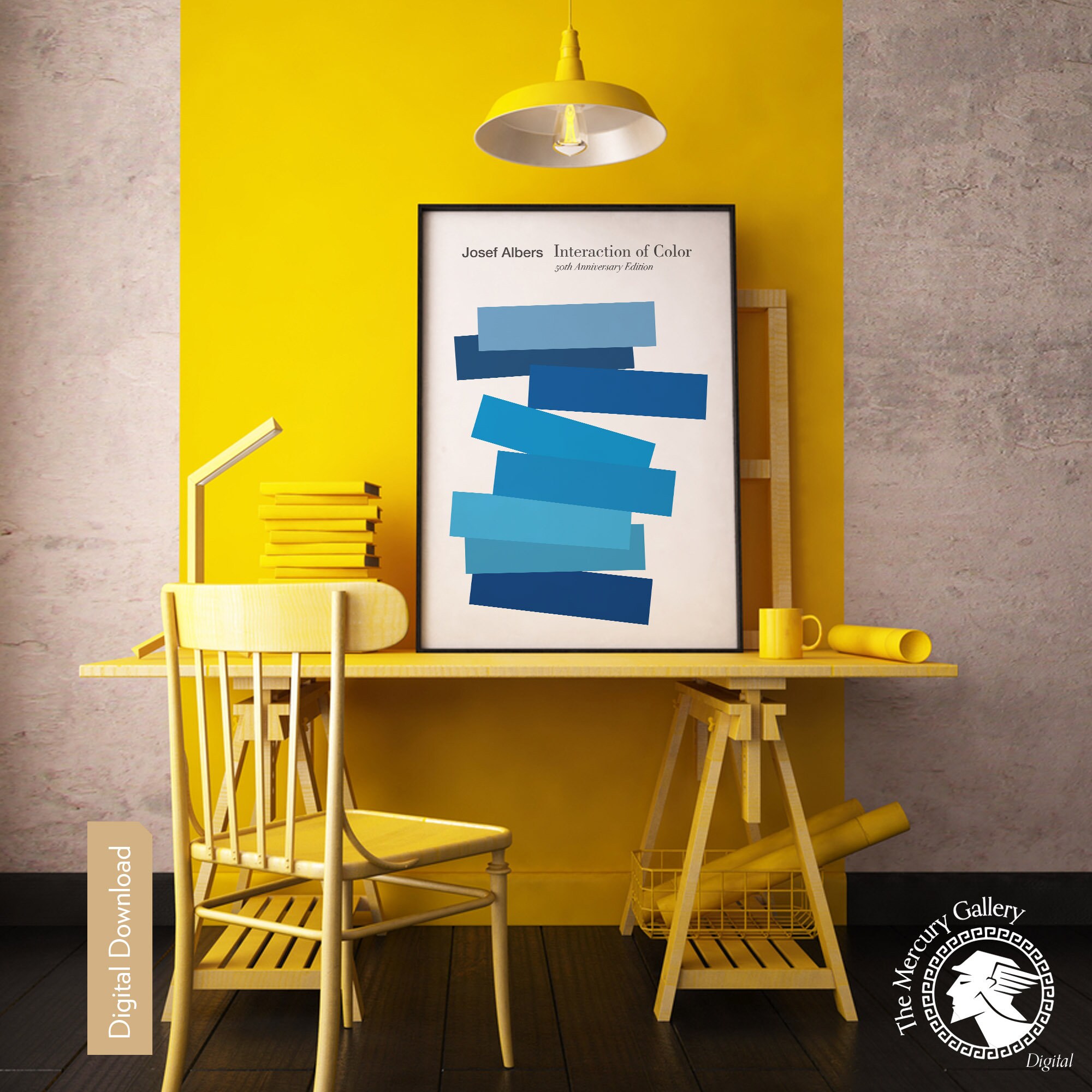 Josef Albers 'interaction of Color' Exhibition Poster, Blue Hues
