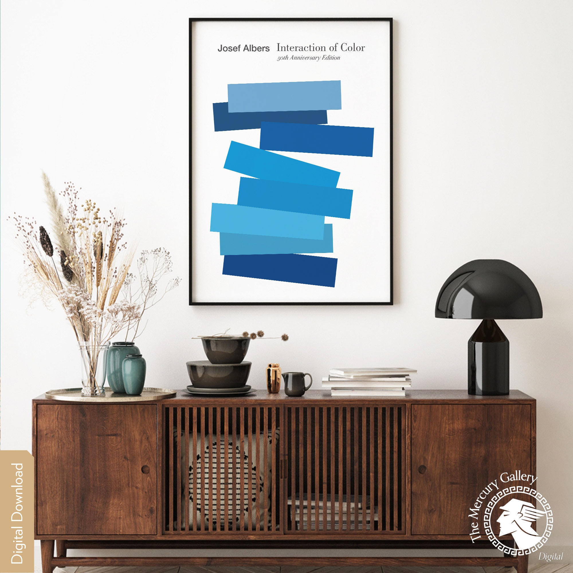 Josef Albers 'interaction of Color' Exhibition Poster, Blue Hues