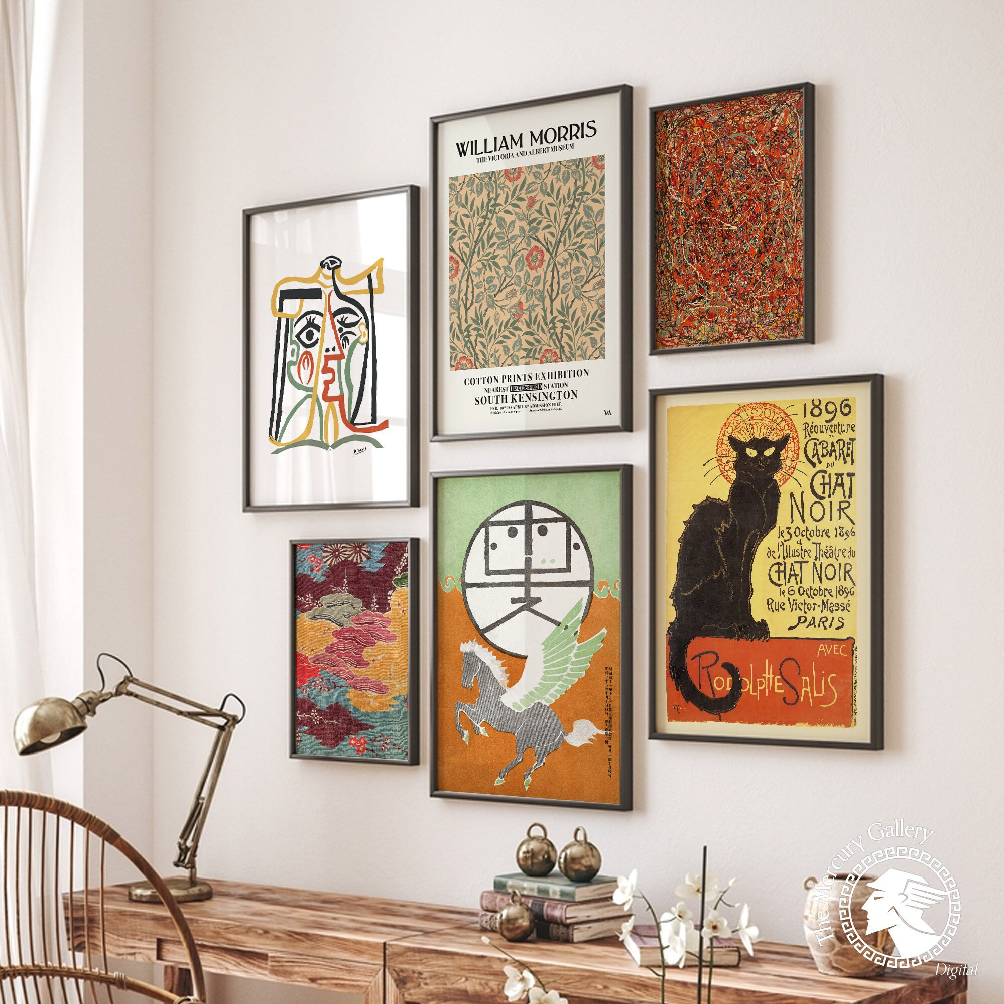 洋書 WALL ELEMENTS ART WALL Eclectic Gallery Wall Art Set of 6, Retro Maximalist Prints