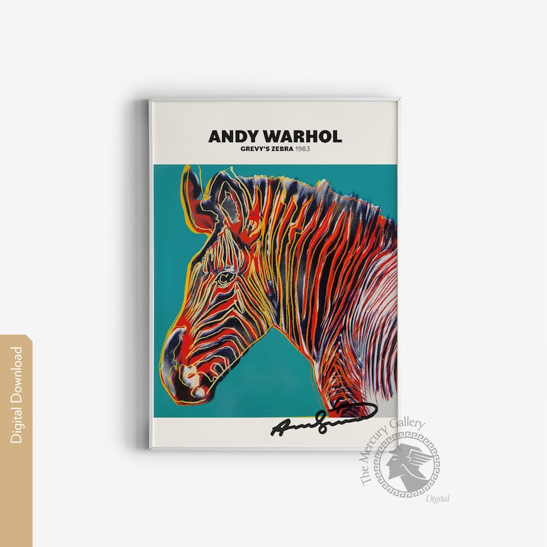 Andy Warhol Grevy's Zebra Print, Mid Century Modern Art (digital ...