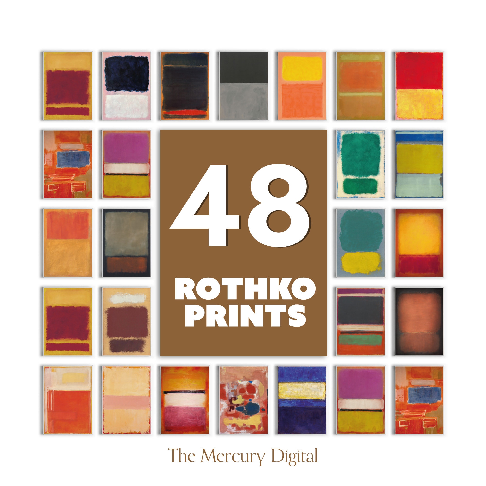 Mark Rothko Abstract Art Prints, Vintage Exhibition Posters (48 Piece ...