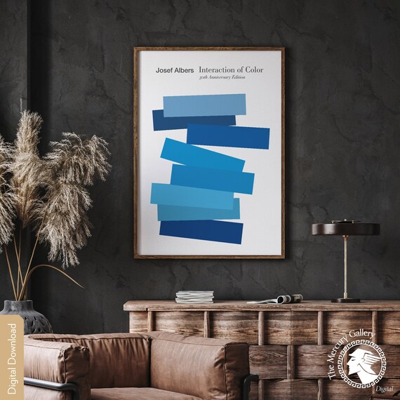 Josef Albers 'interaction of Color' Exhibition Poster, Blue Hues Josef Albers 'interaction of Color' Exhibition Poster, Blue Hues