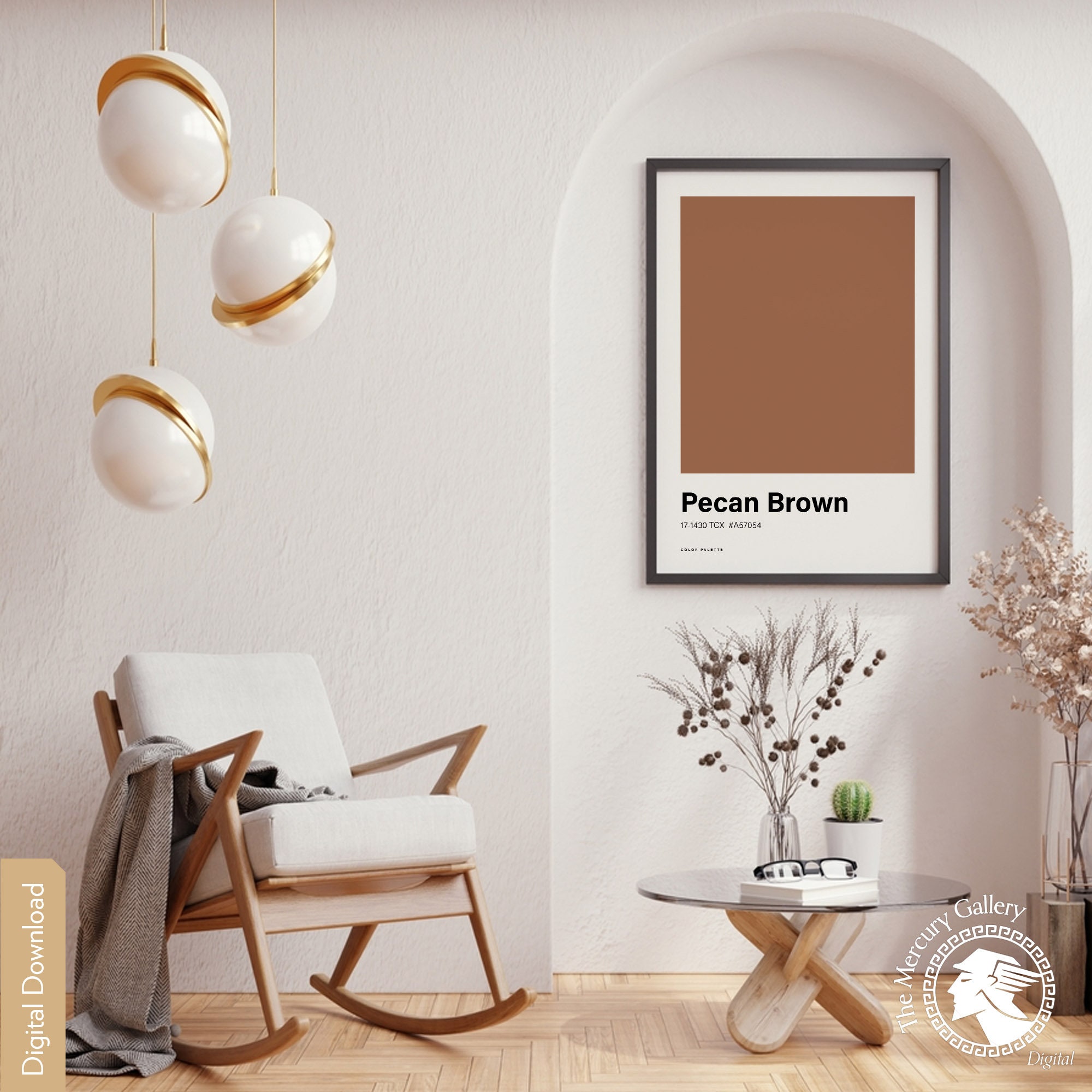 Pecan Brown Color Poster Print, Color Art, Pastel Gallery Wall