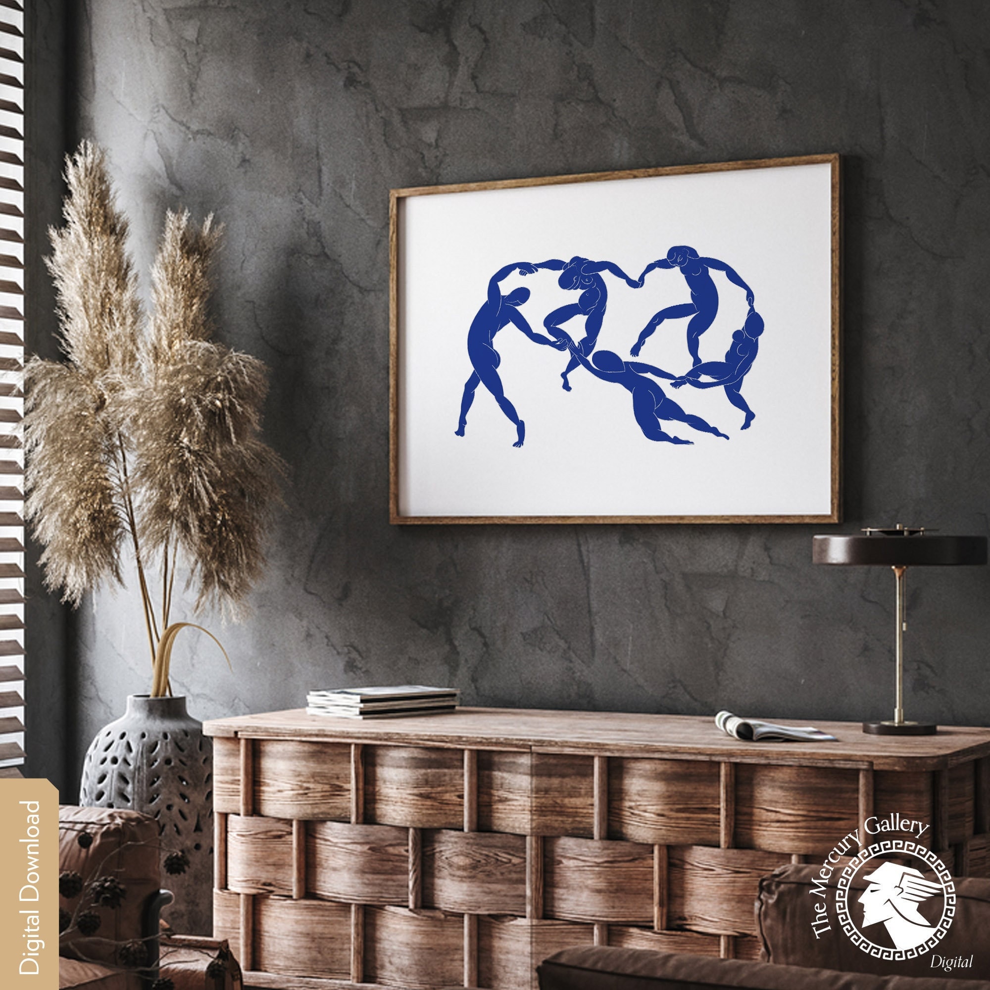 Henri Matisse 'the Dancer' Print, Blue and White Minimalist Wall