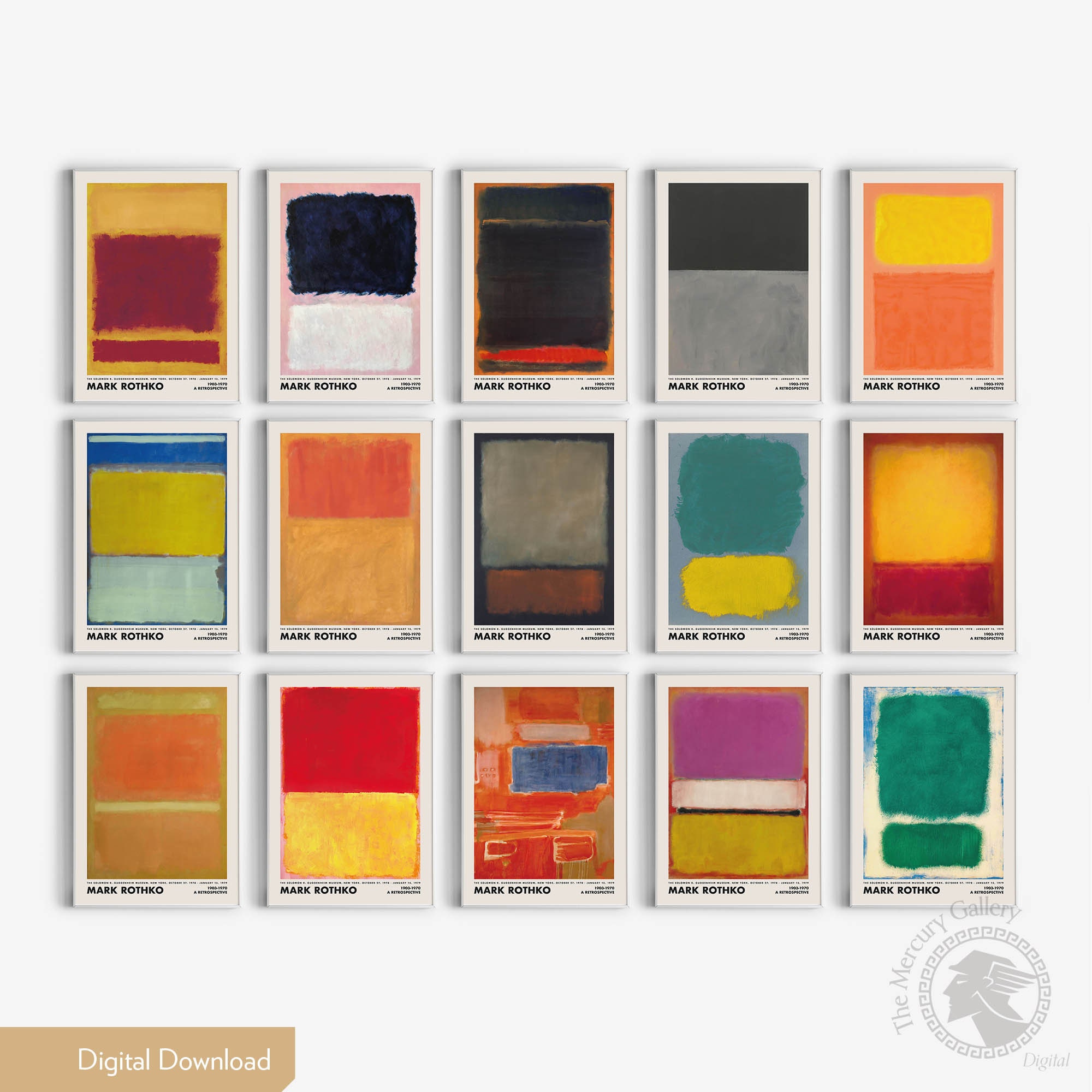 Mark Rothko Abstract Art Prints, Vintage Exhibition Posters (48