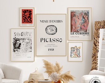 Picasso Print Set of 5, Abstract Gallery Wall Art (Digital Download)