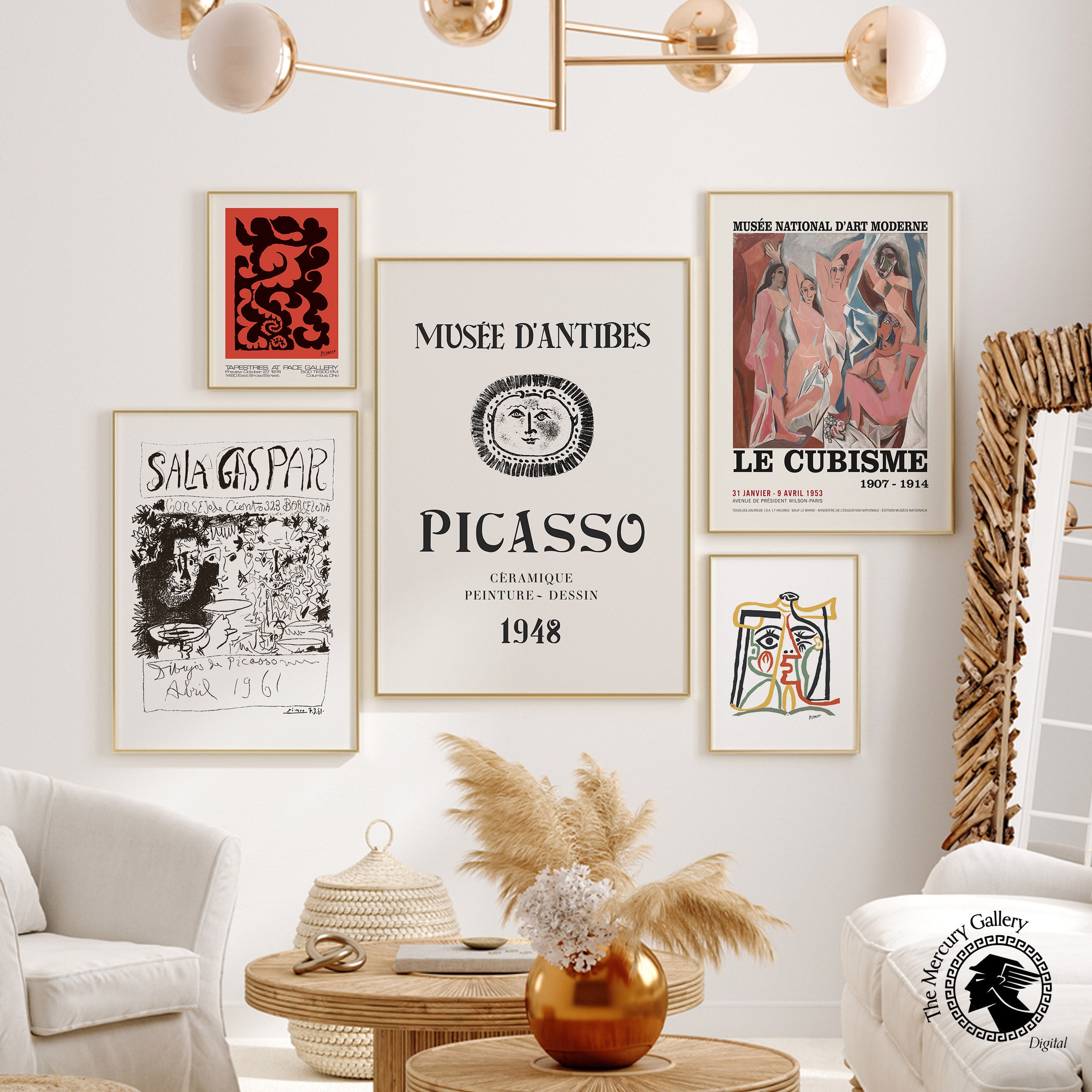 Vintage 1961 Pablo Picasso Barcelona Streets Art Print Vintage 1961 Pablo Picasso Barcelona Streets Art Print