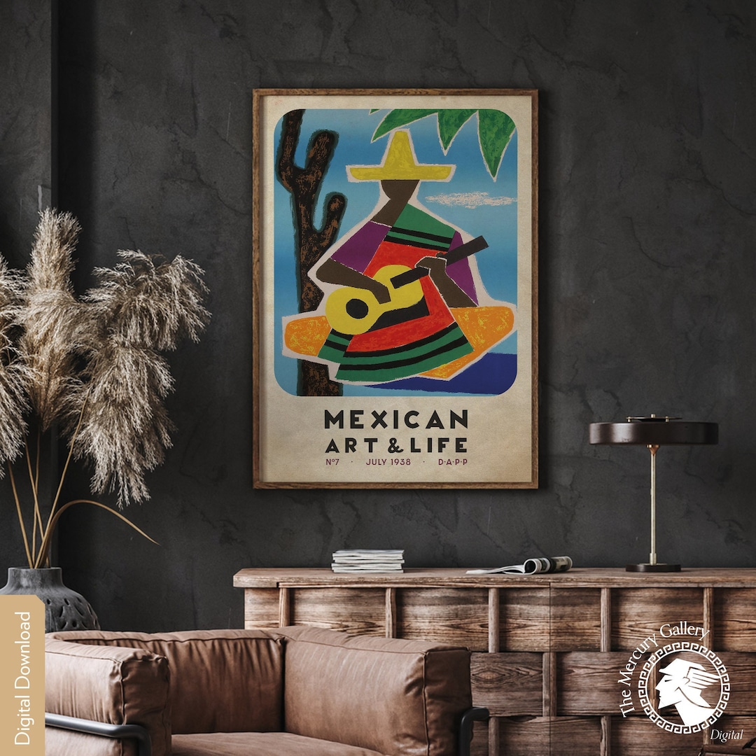 Vintage Mexican Art & Life Magazine Print, Mexico Wall Art (digital ...