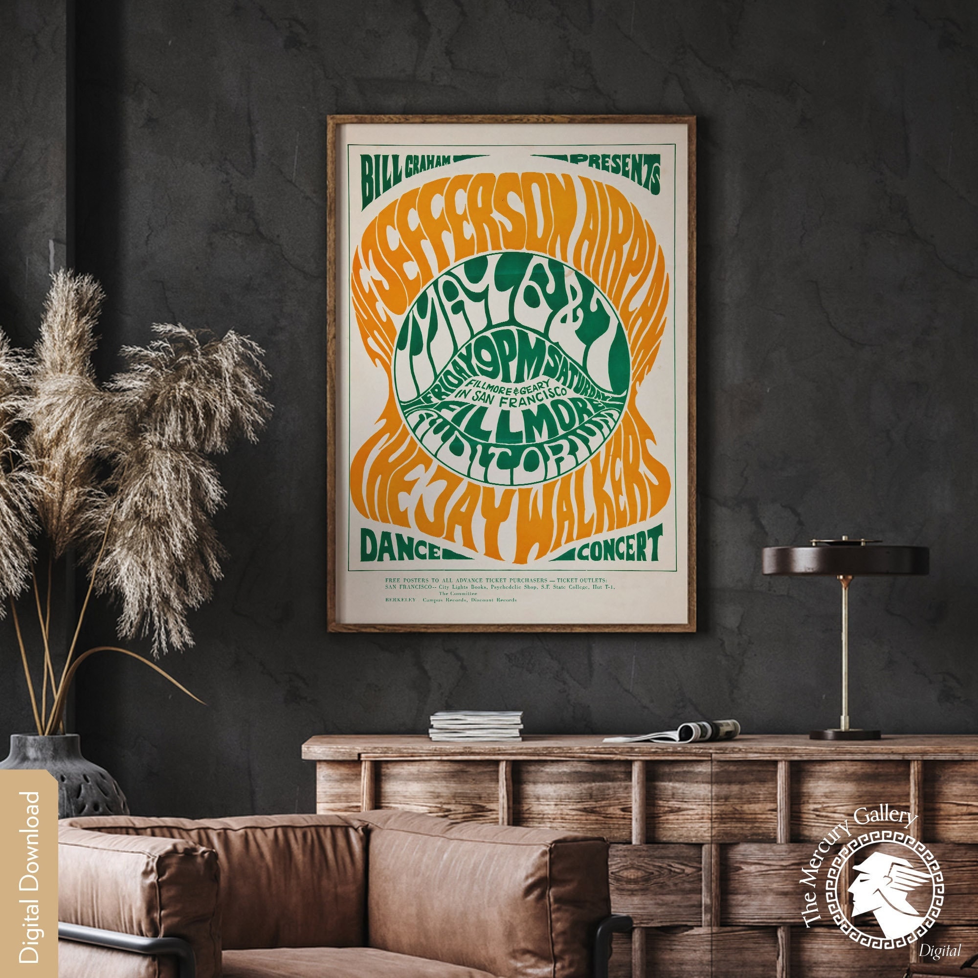Vintage Music Concert Poster Print, Summer of Love 1960's, Vintage