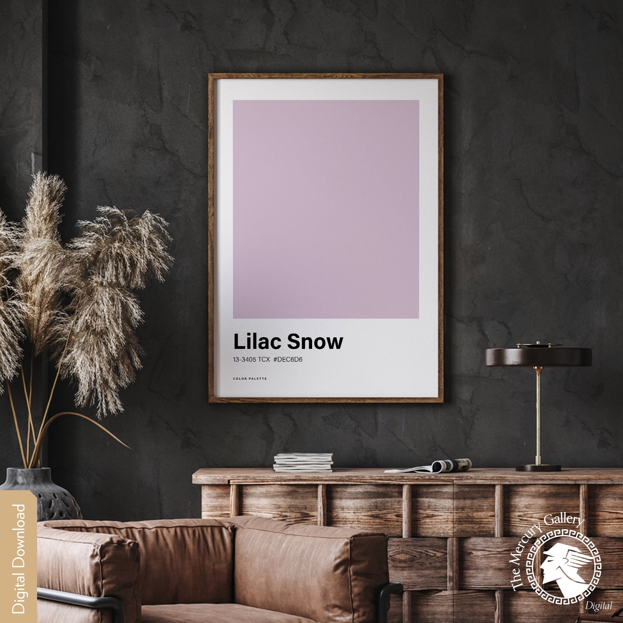 Lilac Snow Color Poster Print, Great Color Scheme, Minimalistic