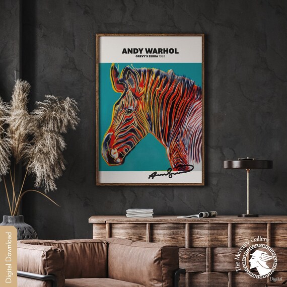 Andy Warhol Grevy's Zebra Print, Mid Century Modern Art (digital