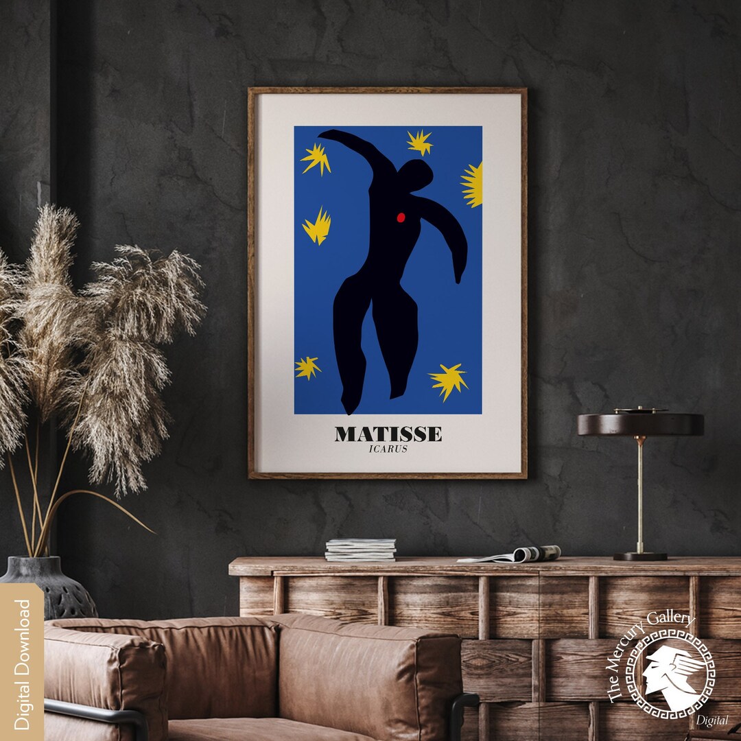Matisse Icarus Print, Papiers Decoupes, Modern Art (instant