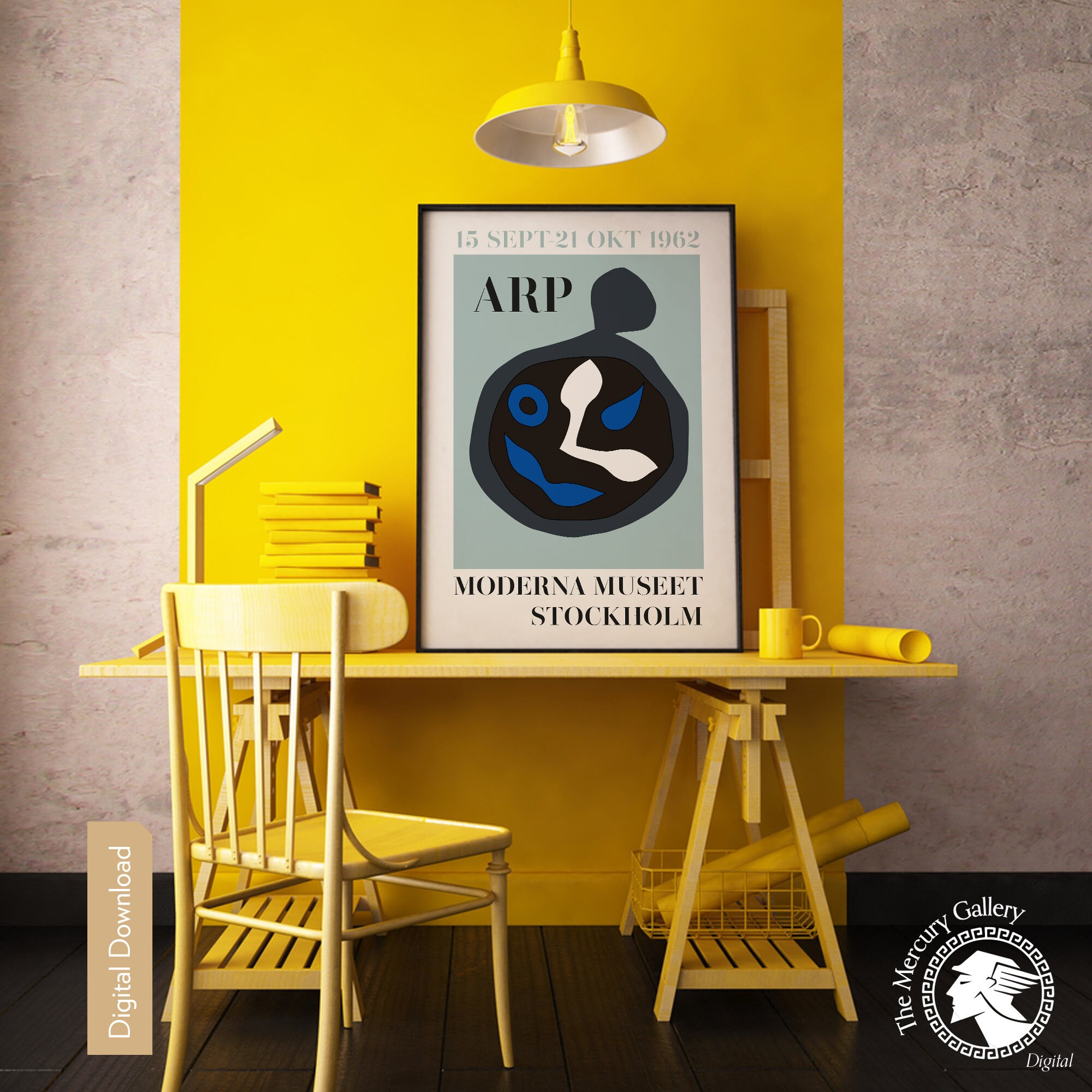 Moderna Museet アートポスター Moderna Museet Stockholm Exhibition Poster, Vintage Wall Art, Wall