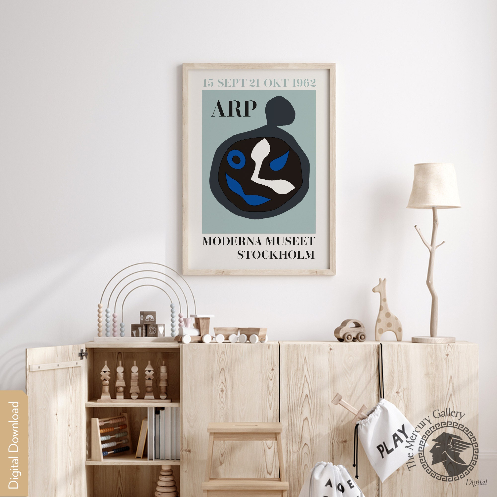 Moderna Museet Stockholm Exhibition Poster, Vintage Wall Art, Wall