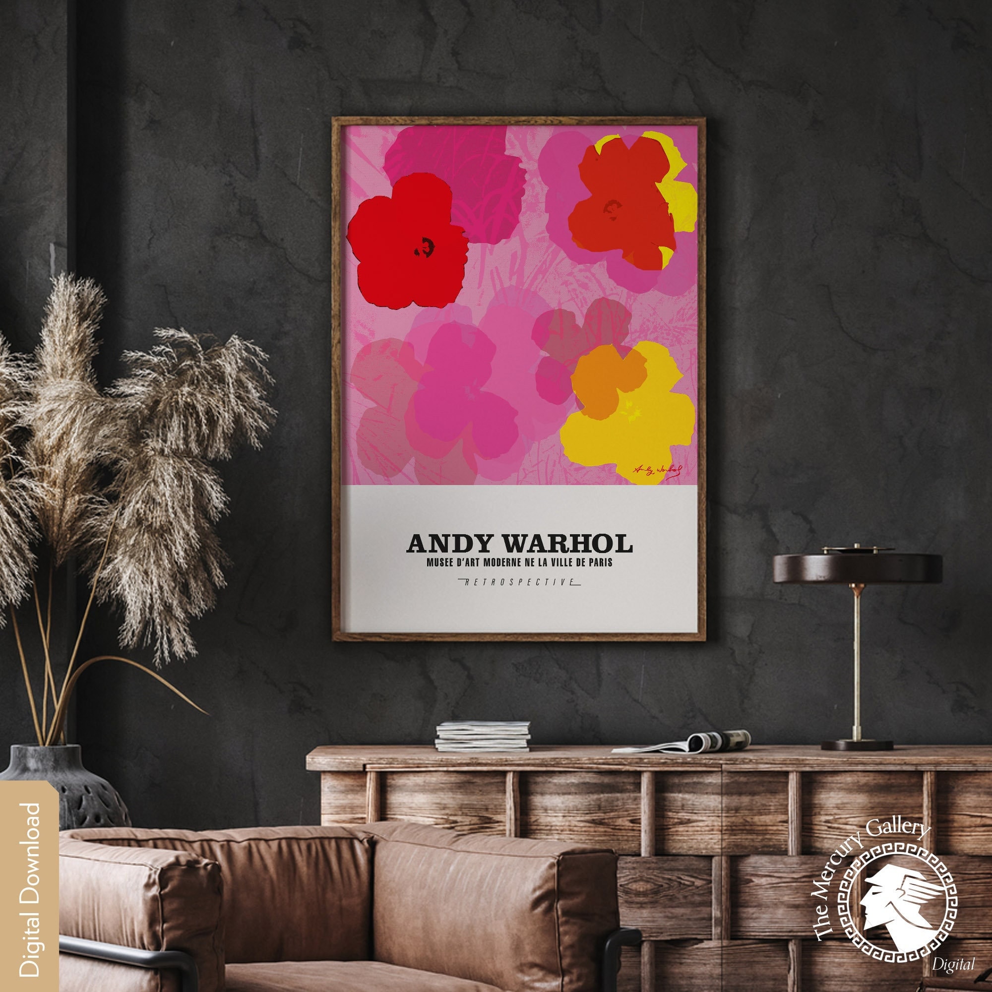 Andy Warhol Flower Exhibition Poster, Pop Art Print (digital