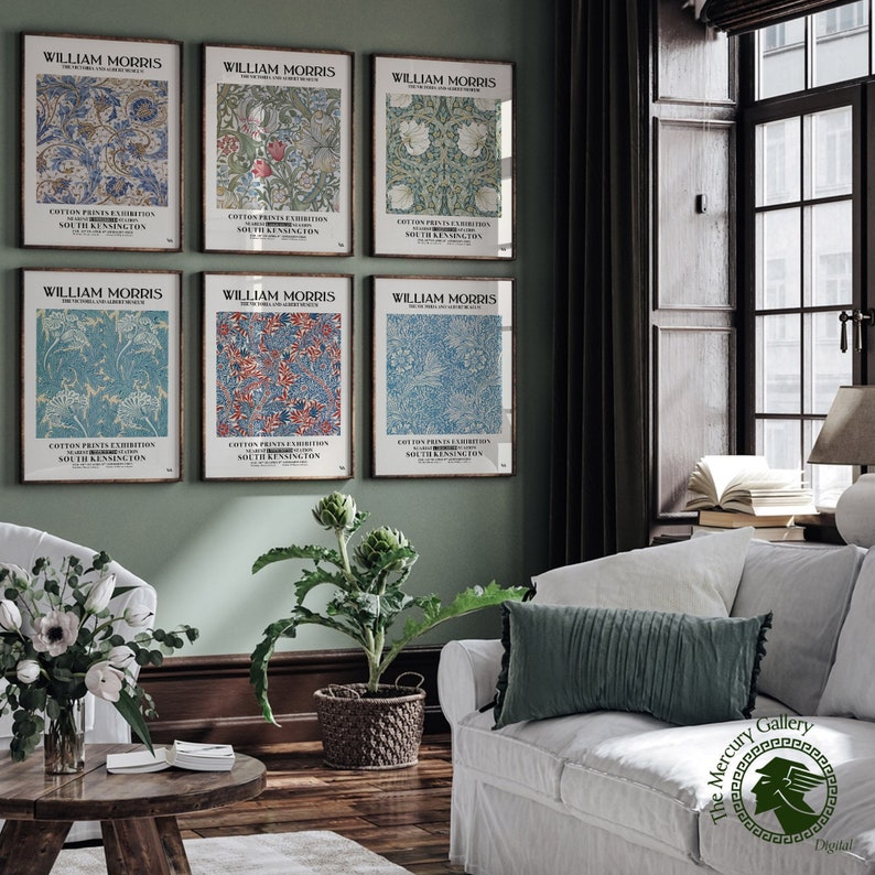 William Morris Set of 6, Gallery Wall Set, Art Nouveau Print, William ...