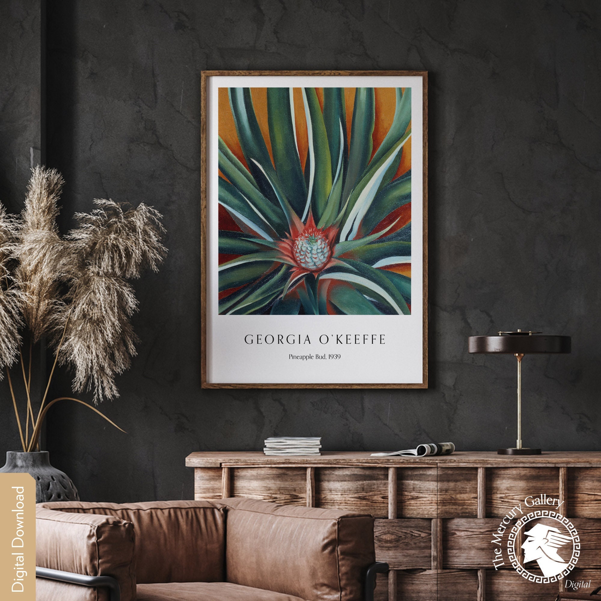 Georgia O'keeffe Pineapple Bud Print, Modern Art Poster (digital