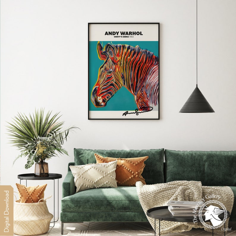 Andy Warhol Grevy's Zebra Print, Mid Century Modern Art (digital ...
