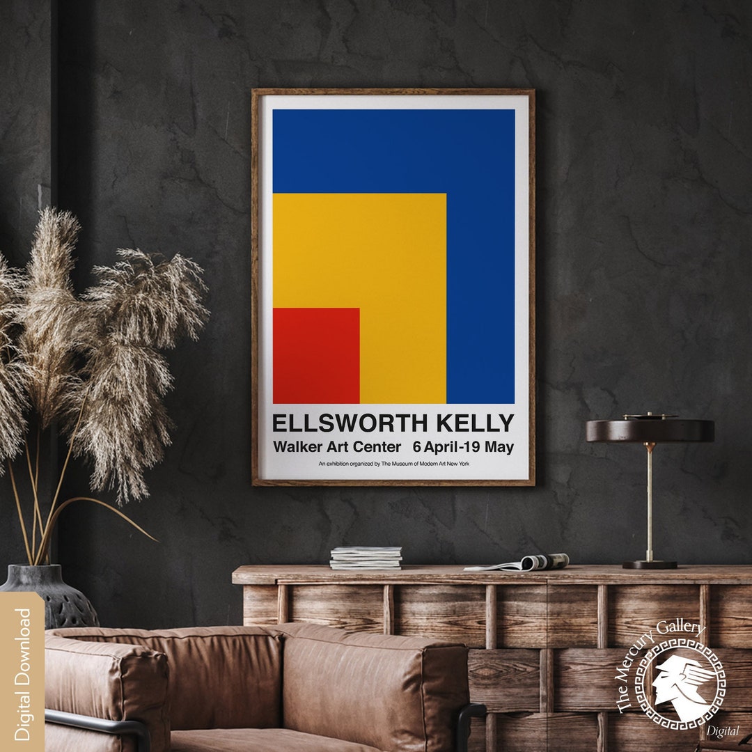 Ellsworth Kelly Exhibition Poster, Modern Geometric Wall Art