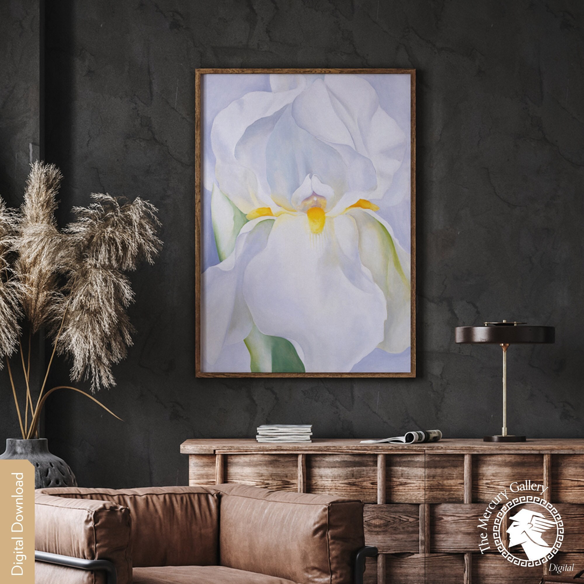 Quadro Su Tela Georgia O'Keeffe Iris Nero - Stampa D'Arte Moderna 20x30 Cm Per Decorazione Parete Casa
