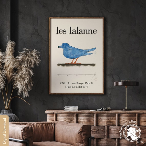 Lalanne Bird Exhibition Poster, Vintage Mid Century Modern Wall