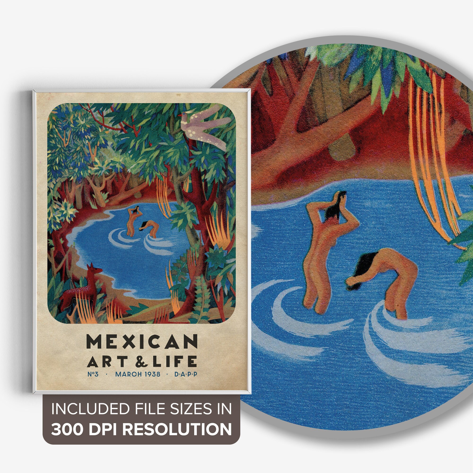 Vintage Mexican Art & Life Magazine Cover Poster (digital Download