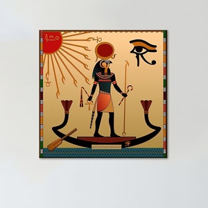 Modern Art Canvas, Egyptian God Canvas, Baby Boy Gift Personalized, Egyptian Mythology Canvas, Mythology Canvas, Office Decor Art,