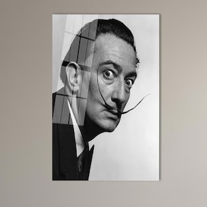 Famous Glass Wall, Baby Gift Personalized, Office Glass Art, Boho Wall Decor, Modern Glass Decor, Salvador Dali Glass, Christmas Decor,