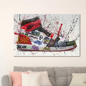 Stampa su tela con graffiti e sneaker: poster "Shoe Hype"