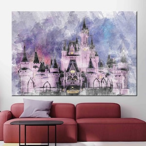 Disneyland Art Canvas, Cinderella Castle Art Canvas, Modern Poster, Cinderella Canvas Art, Kids Canvas Art, Disney Art Canvas,