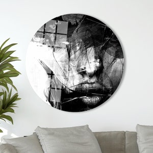 Mural Art, Glass Custom For Art, Personalized Glass Art, Abstract Woman Wall Decor, Woman Drawing Print, Trendy Glass Printing,
