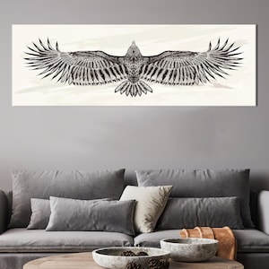 Dibujo del Cóndor, Arte de la Pared del Pájaro, Arte del Gran Pájaro, Arte de la Pared Voladora del Cóndor, Póster Abstracto de Pájaro, Arte de Animales, Arte del Cóndor,