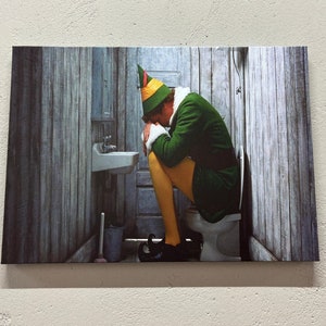 Lustiger Elf Badezimmer Leinwand-Kunst: Komödie