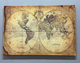 Alte Weltkarte, Vintage Weltkarte Leinwandkunst, Alte Weltkarte Kunst Leinwand, Vintage Landkarte Leinwandkunst, Landkarte Leinwandkunst, Landkarte Leinwandkunst,
