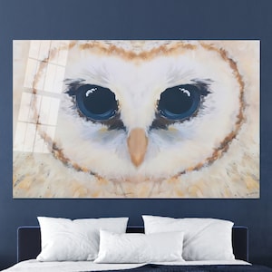 Abstrakte Eulen-Wandkunst aus gehärtetem Glas: Moderne Eulenmalerei