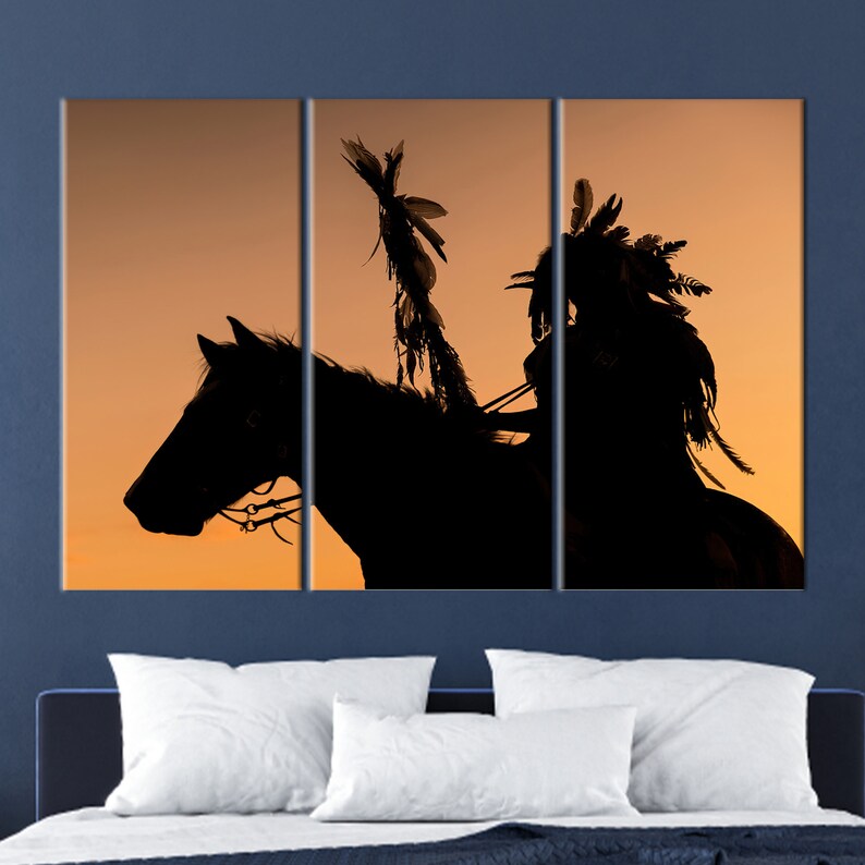 Native Woman Poster, American Woman Canvas, Indian Woman Artwork, Modern Canvas Art, Native American Art, Horse Canvas Art, image 2