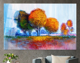 Gehärtetes Glas Wald Kunst: Ölgemälde Druck Wanddekoration