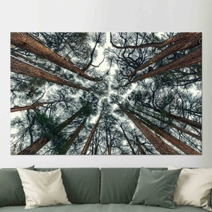 Paisaje de árbol, Impresión de lienzo de paisaje, Cuelgue de pared personalizado, Arte de pared de la sala de estar, Decoración del hogar de lienzo, Decoración de lienzo con vista al árbol,