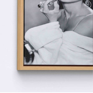 Hepburn Pink Lips Poster, Audrey Hepburn Printed, Audrey Poster, Lip Woman Printed, Iconic Canvas Art, Modern Canvas Art, Natural Framed