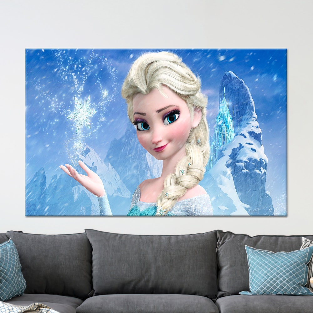 Wall Art Canvas, Wall Decor, 3D Canvas, Elsa, Princess Elsa 3D Canvas, Queen Canvas Print, Girl Room Wall Art, Disney Princess Wall Art, Bespoketshirt