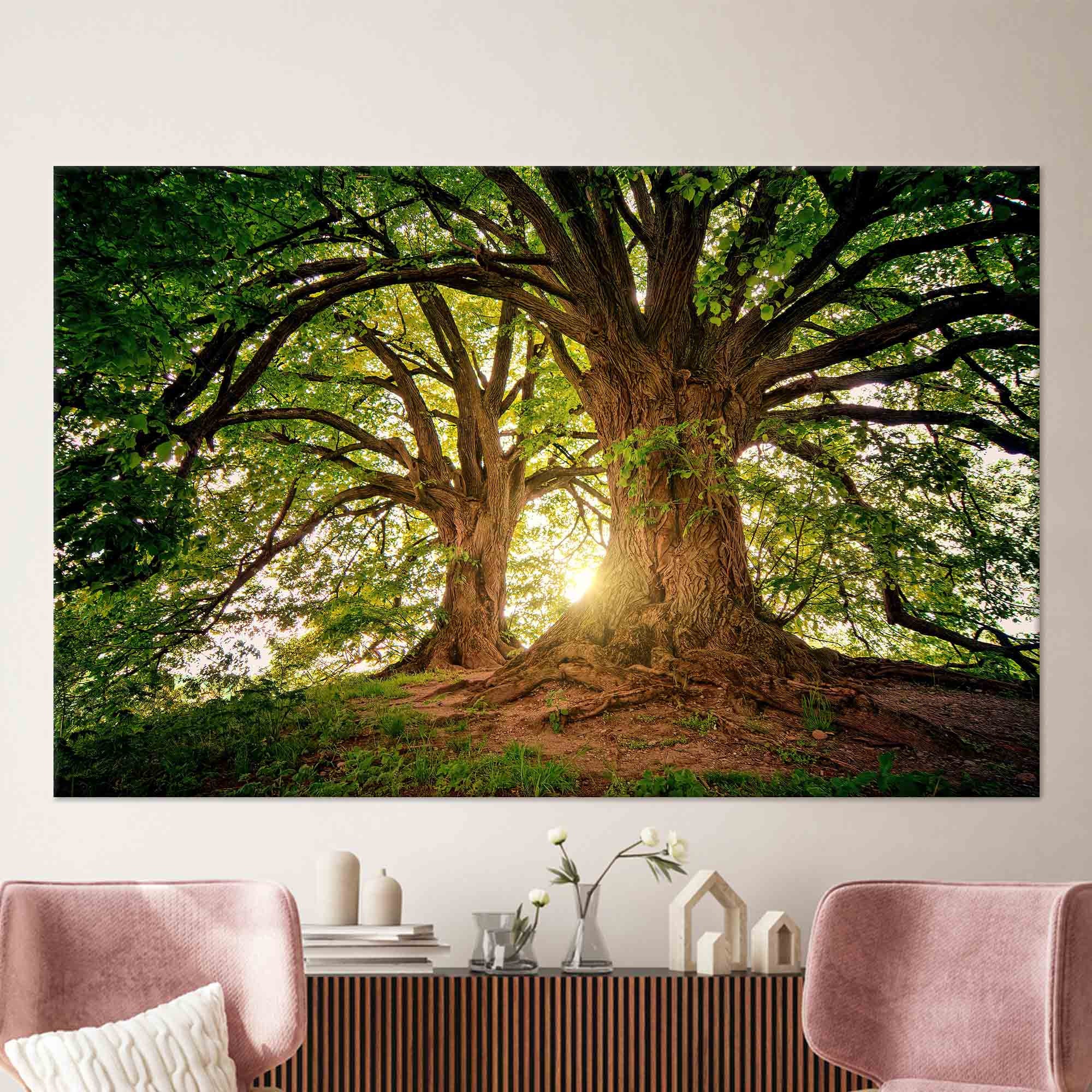 Sunrise Tree Canvas Print: Forest Landscape Wall Decor - Etsy Hong