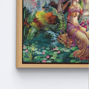 Obraz Radhy Krishny, hinduski plakat z prezentem, sztuka ścienna Radhy Krishny, słynna sztuka ścienna, indyjska sztuka ścienna, reprodukcja dzieła sztuki, zdjęcie 9