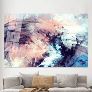 Canvas Glass Art, Black Glass Wall, Glass Wall Art, , Custom Glass Printing Wall Art, Abstract Wall Decor, Modern Wall Decor,